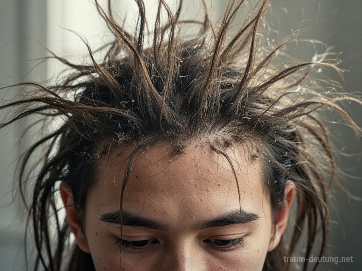 Ungewöhnlich schnell wachsende Haare auf dem Kopf einer Person.