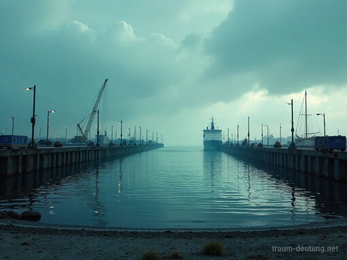 Ein leerer Hafen mit ungenutzten Stegen und keinem einzigen Schiff.