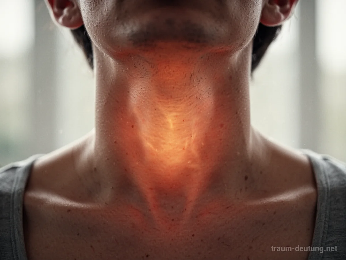 Ein leuchtender Hals im Traum, der innere Hitze symbolisiert
