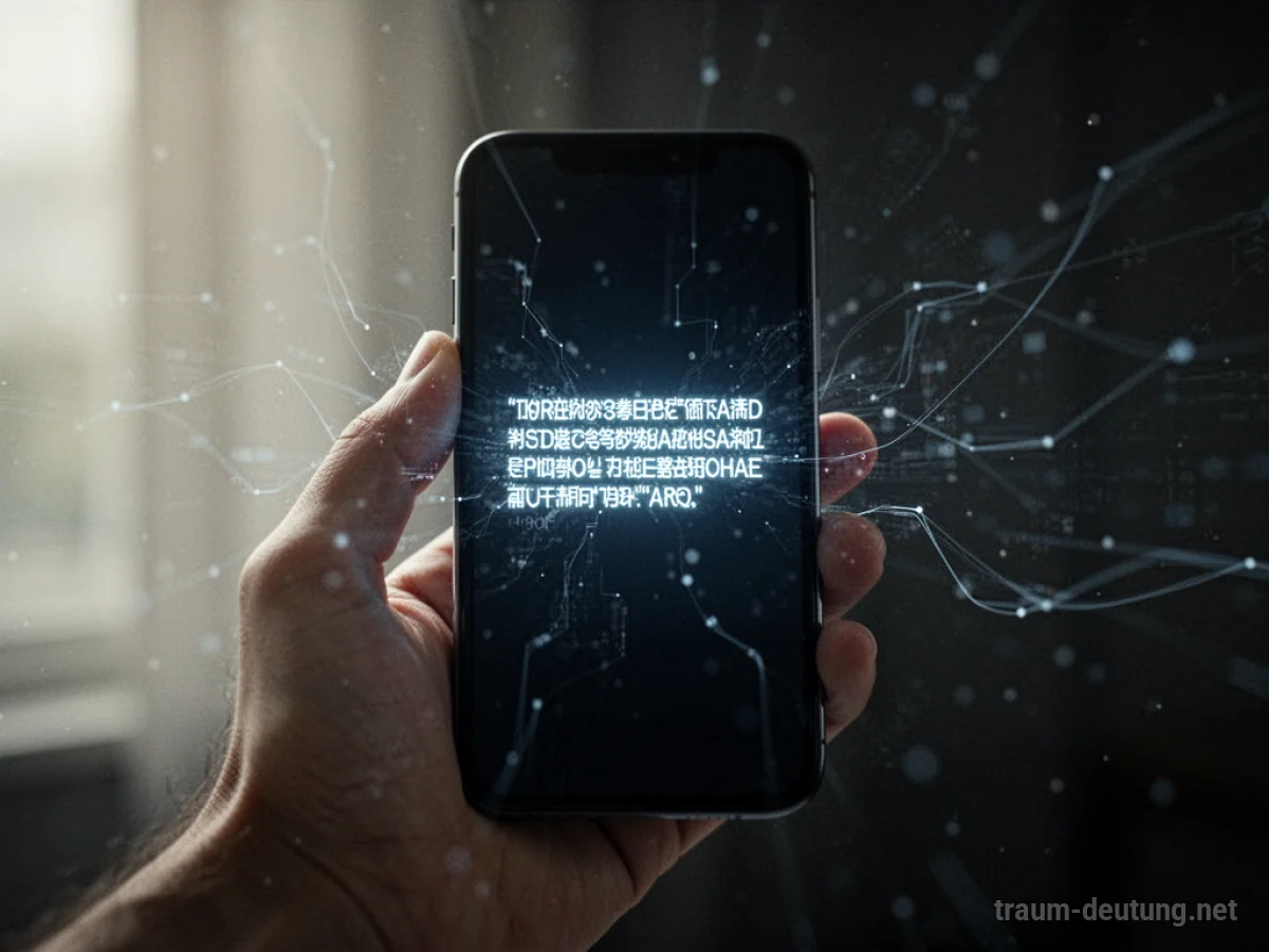 Eine Hand hält ein Smartphone mit einer leuchtenden Nachricht auf dem Bildschirm.
