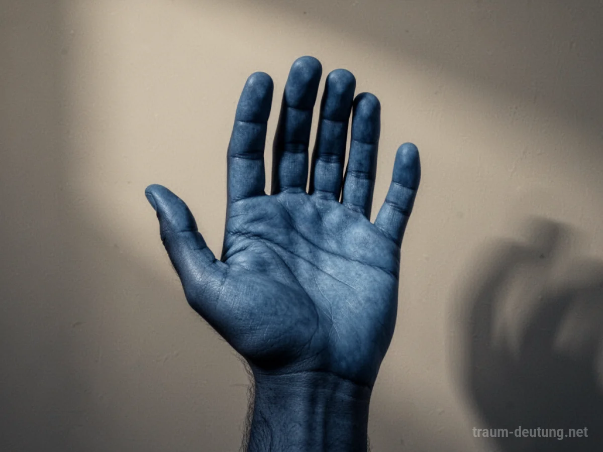 Hand mit blau angelaufener Haut