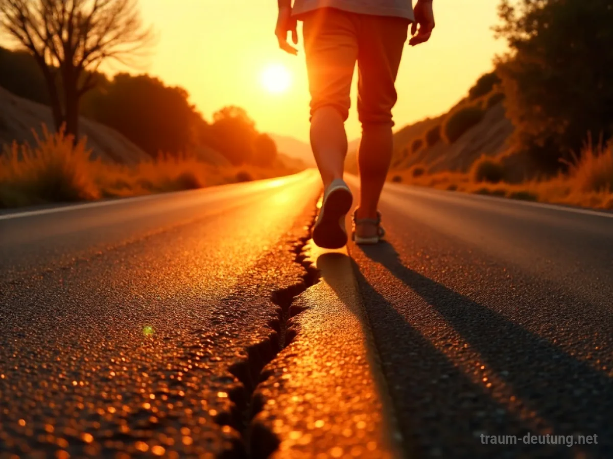 Füße auf heißem Asphalt unter brennender Sonne