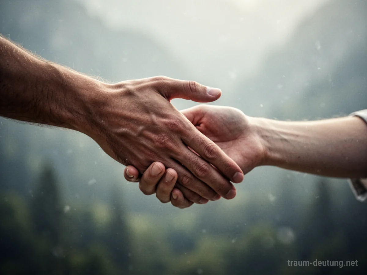 Eine helfende Hand reicht einer anderen Hand entgegen.