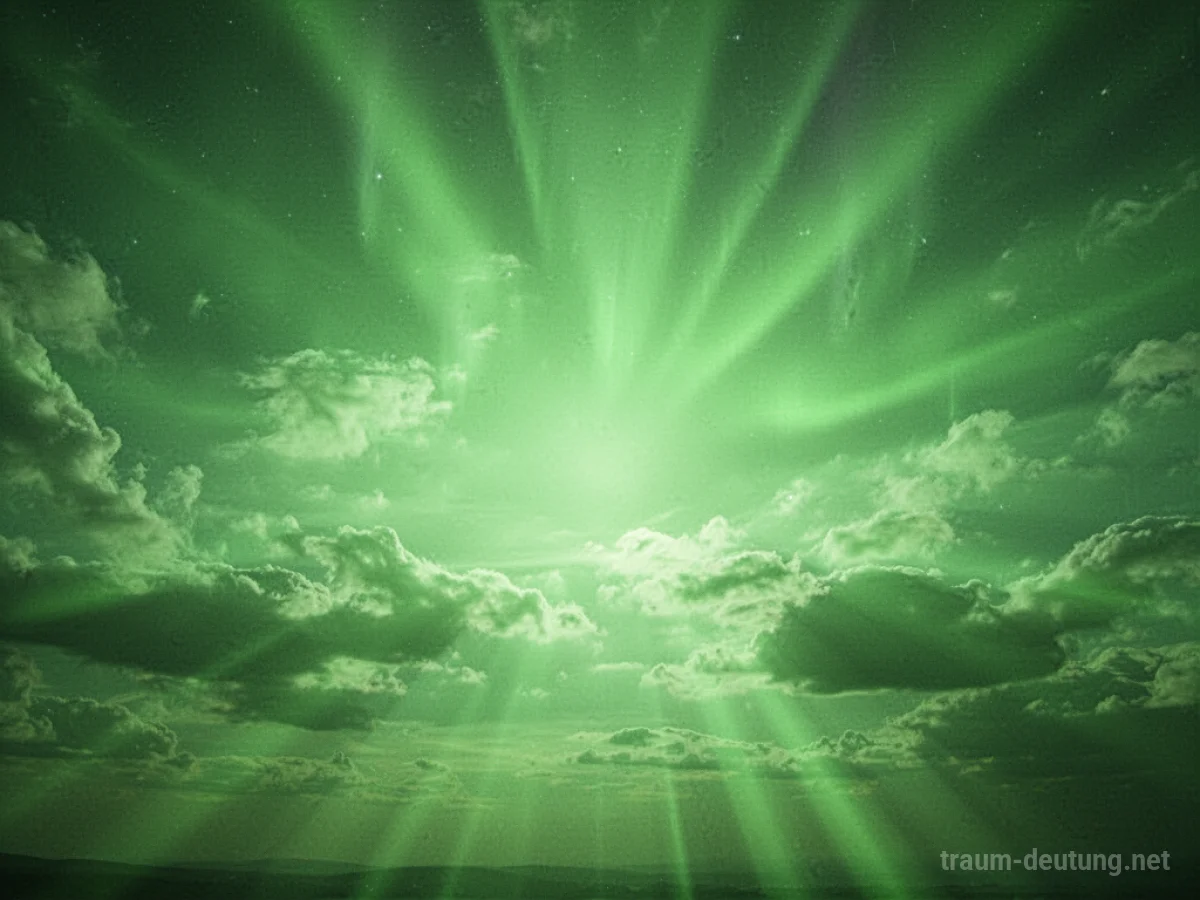 Ein leuchtend grüner Himmel ohne Wolken.