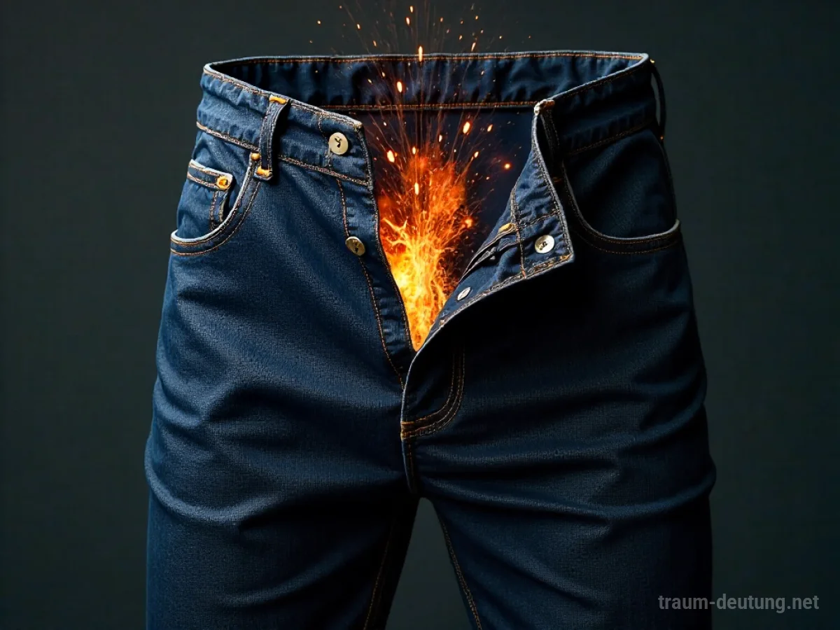 Platzen der Nähte einer Hose als Symbol für inneren Druck