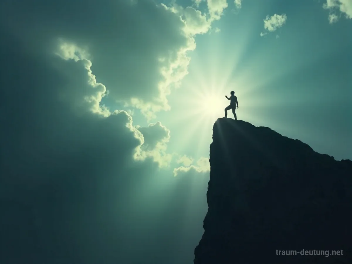Silhouette einer Person, die von einer großen Höhe fällt.