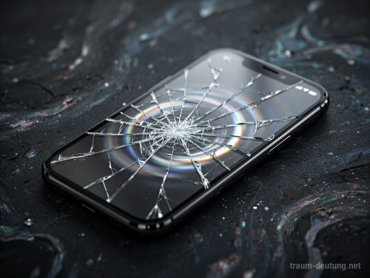 Ein Smartphone mit gesprungenem Display.