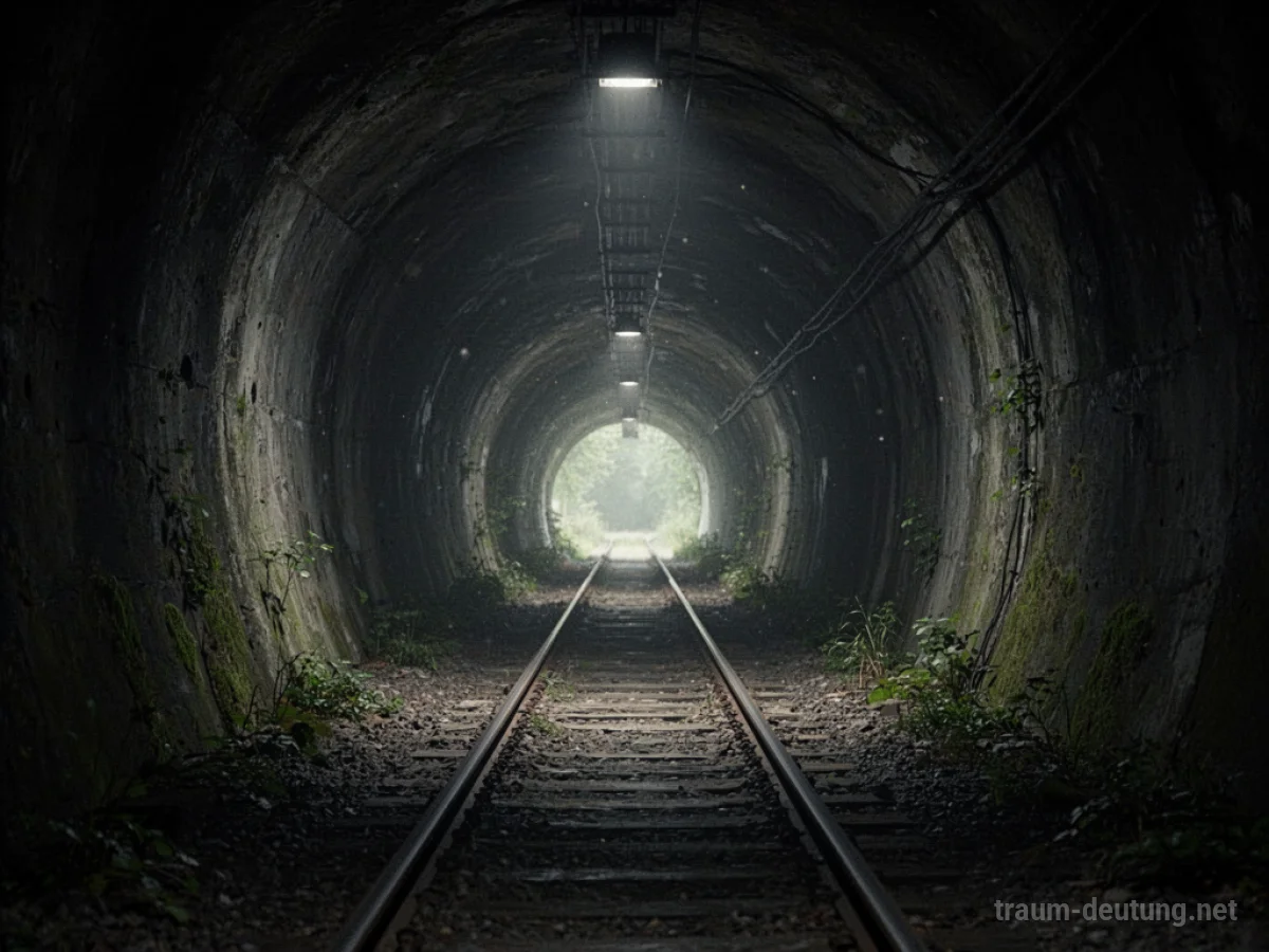 Lichtschein am Ende eines dunklen Tunnels.