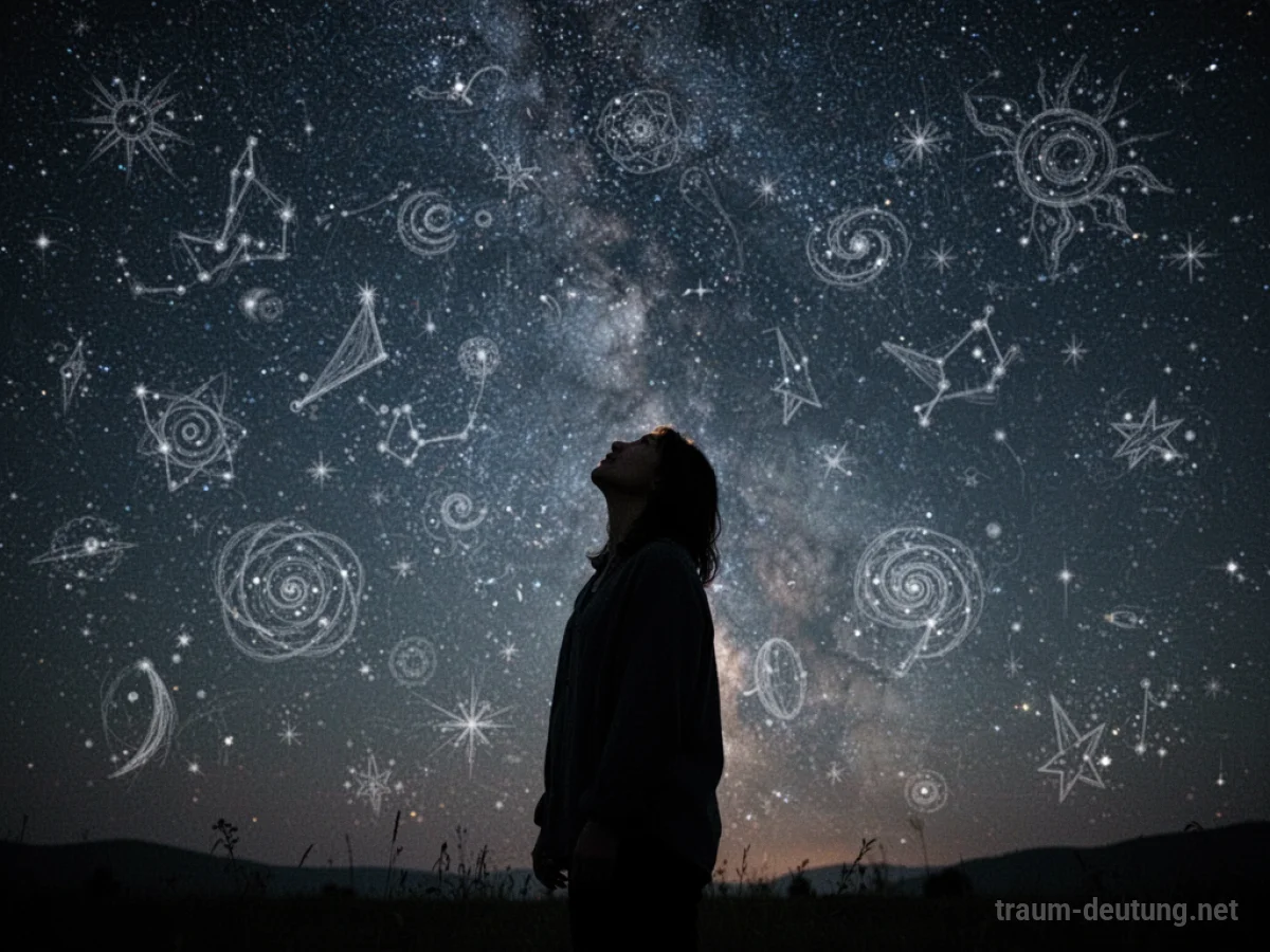 Person blickt in den weiten Sternenhimmel