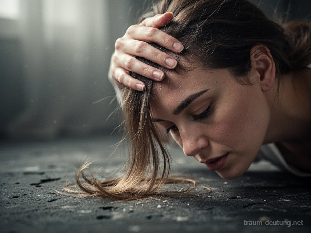 Schöne Haare fallen aus der Hand einer Person