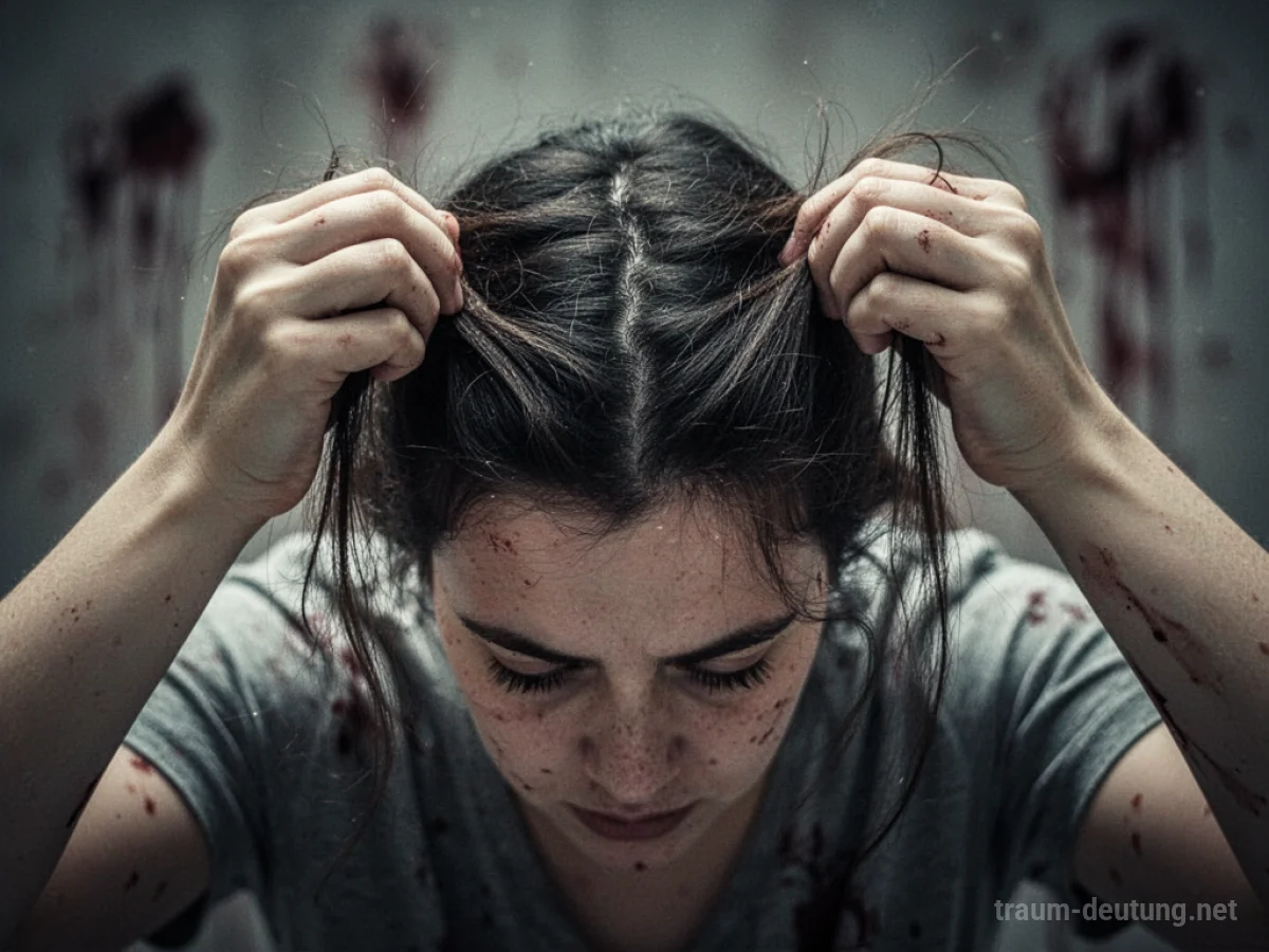 Hände reißen sich im Traum Haare aus vor einem verschwommenen Hintergrund.