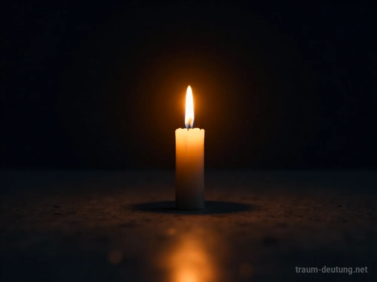 Kerzenflamme spendet Licht in dunkler Umgebung