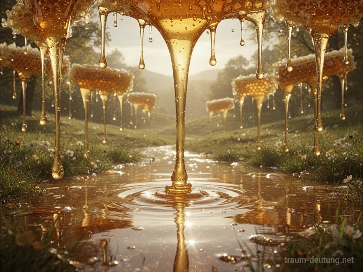 Goldener Honig fließt überall über eine ruhige Landschaft.