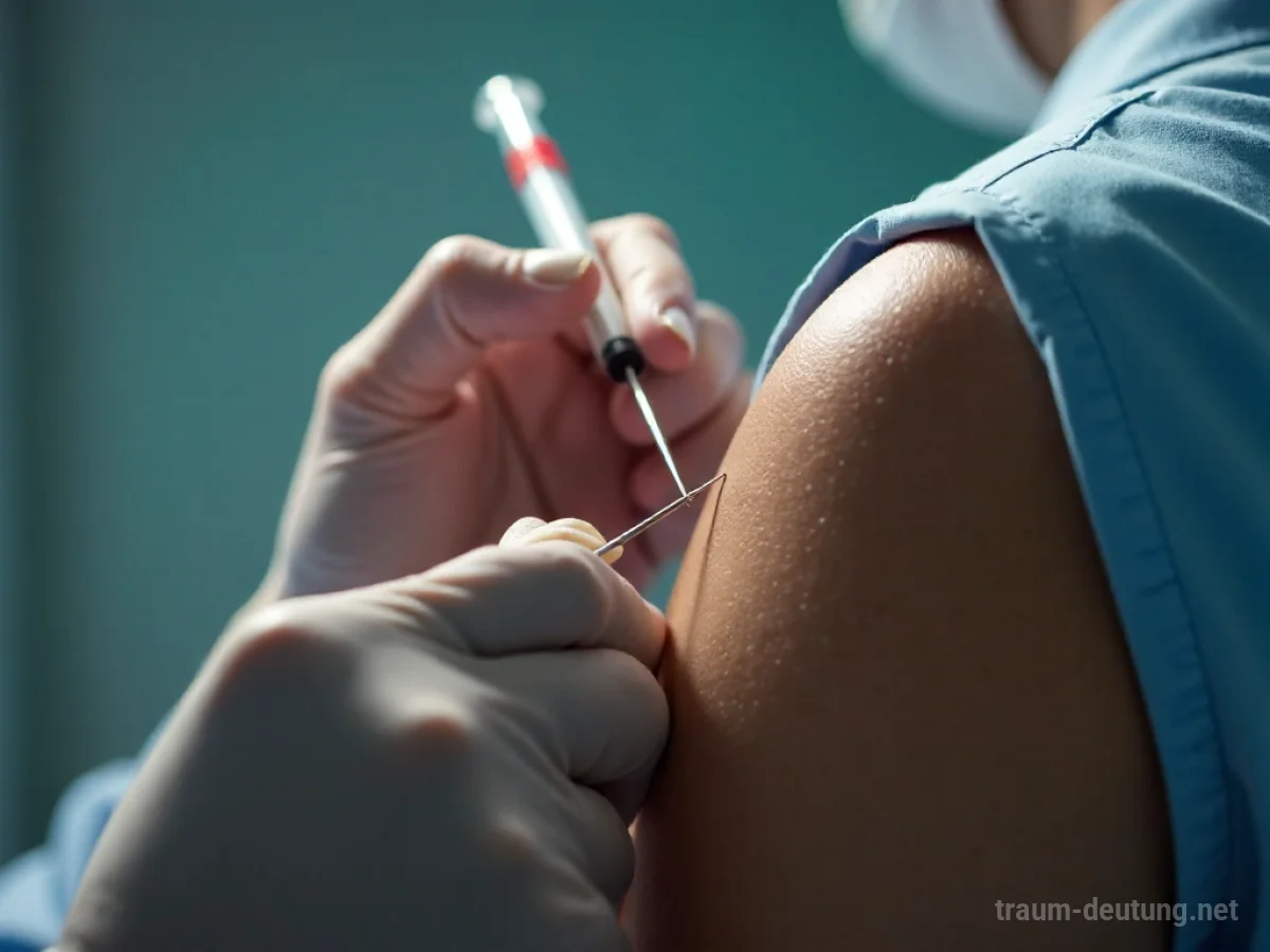 Medizinische Fachkraft gibt Impfung in den Arm