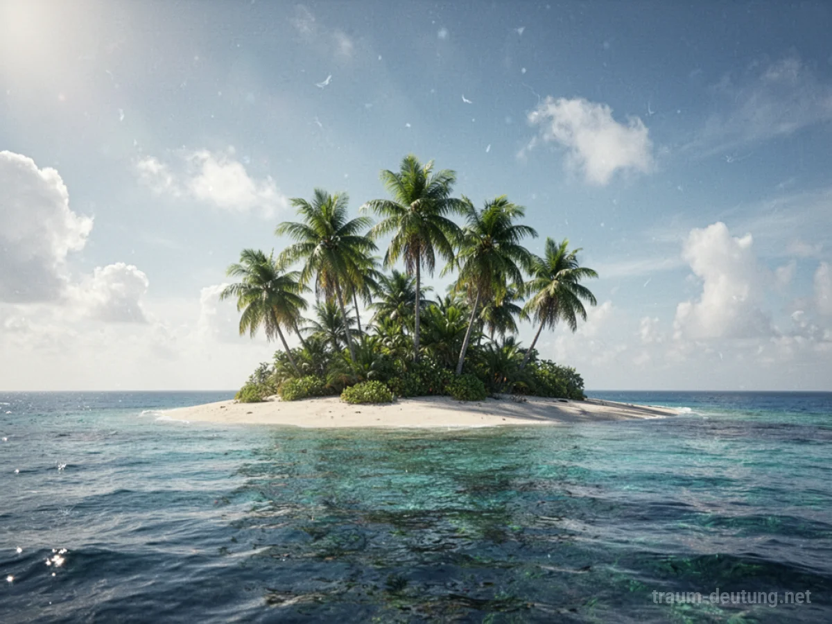 Tropische Insel mit Palmen und blauem Wasser