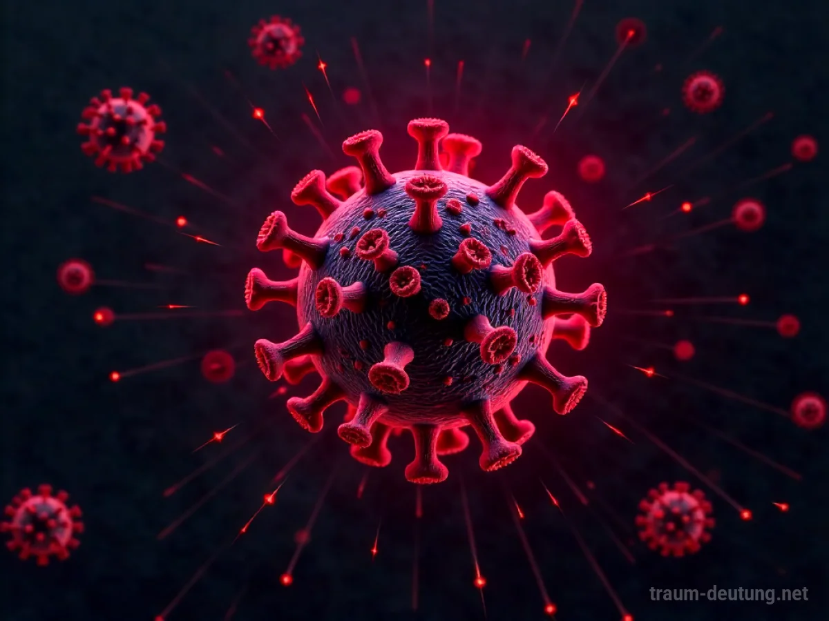 Digitaler Virus im Traum auf einem dunklen Computerbildschirm