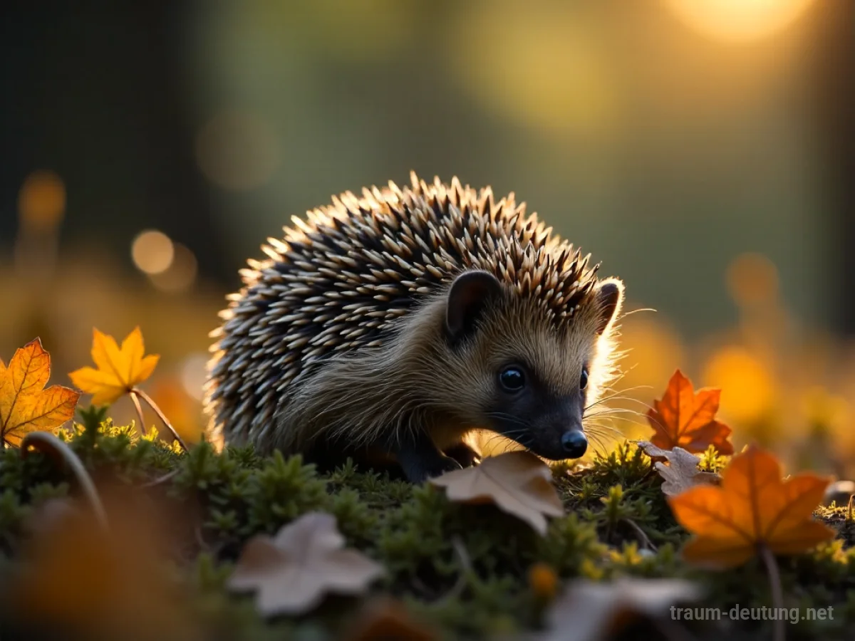 Ein kleiner, stacheliger Igel im Gras.