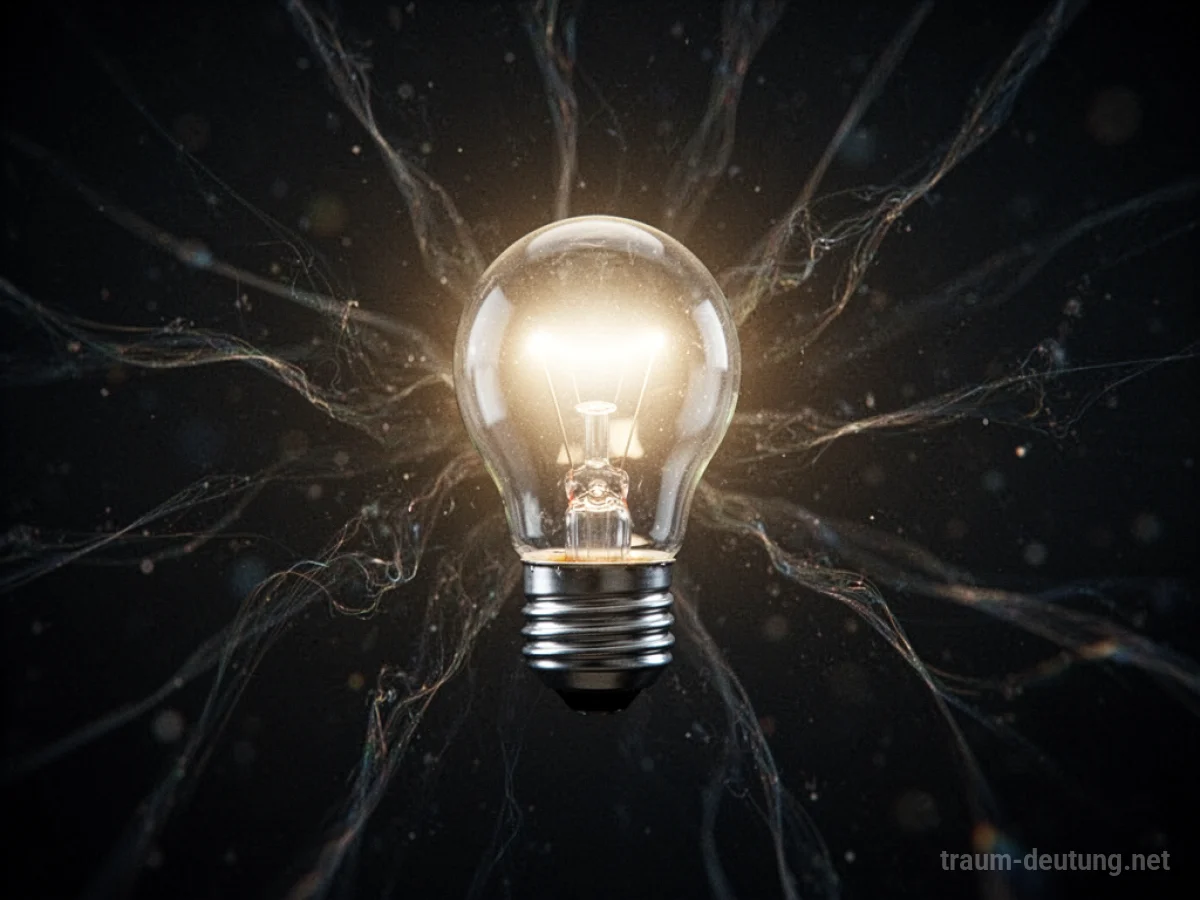 Eine leuchtende Glühbirne als Symbol für eine revolutionäre Idee im Traum.