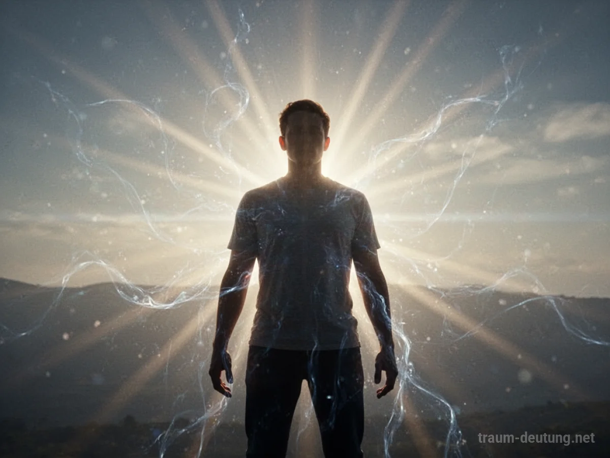 Person mit strahlender Silhouette, die innere Stärke symbolisiert