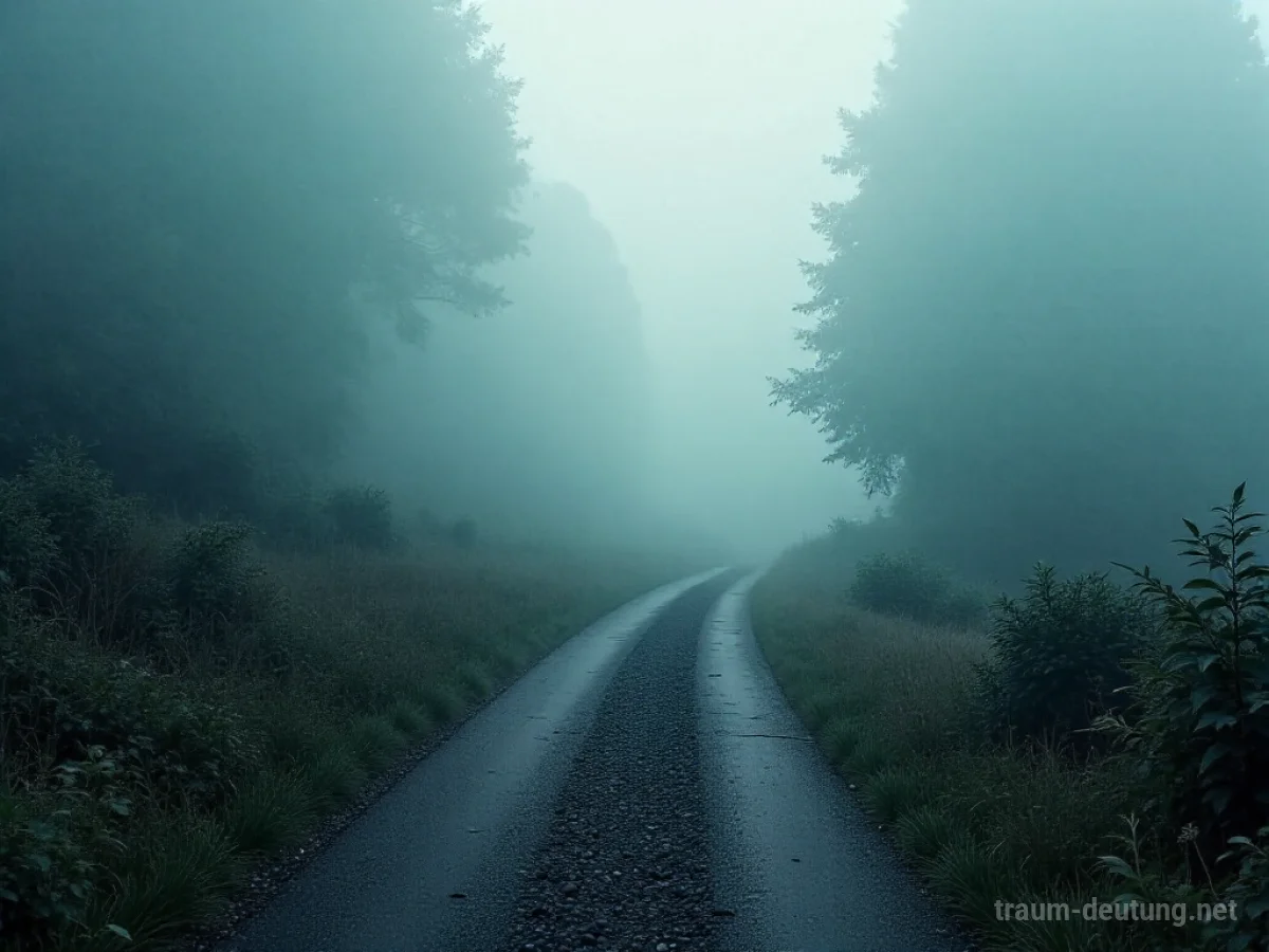 Ein verschwommener Weg, der sich im Nebel verliert