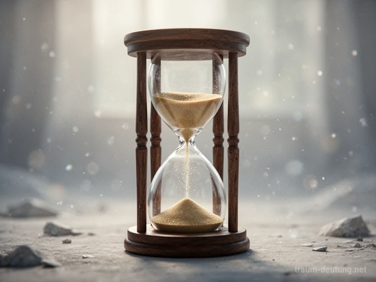 Sanduhr symbolisiert das Älterwerden im Traum