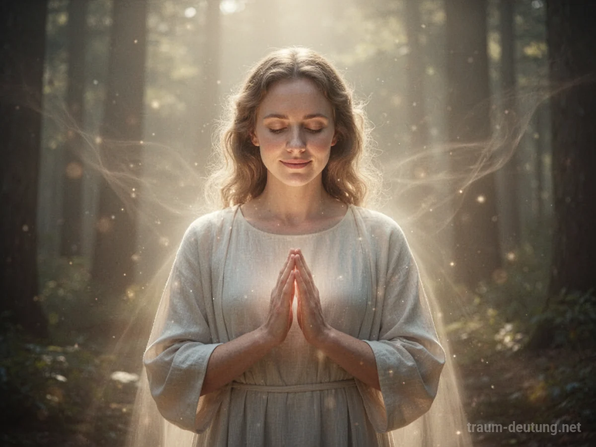 Helles, warmes Licht umhüllt eine Person, symbolisiert Heilung und Frieden.