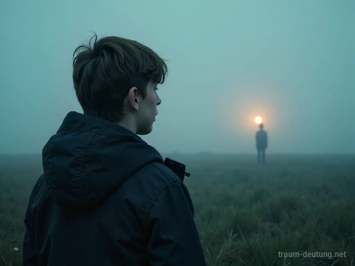Junge Person blickt sehnsüchtig in die Ferne zu einer unerreichbaren Silhouette.