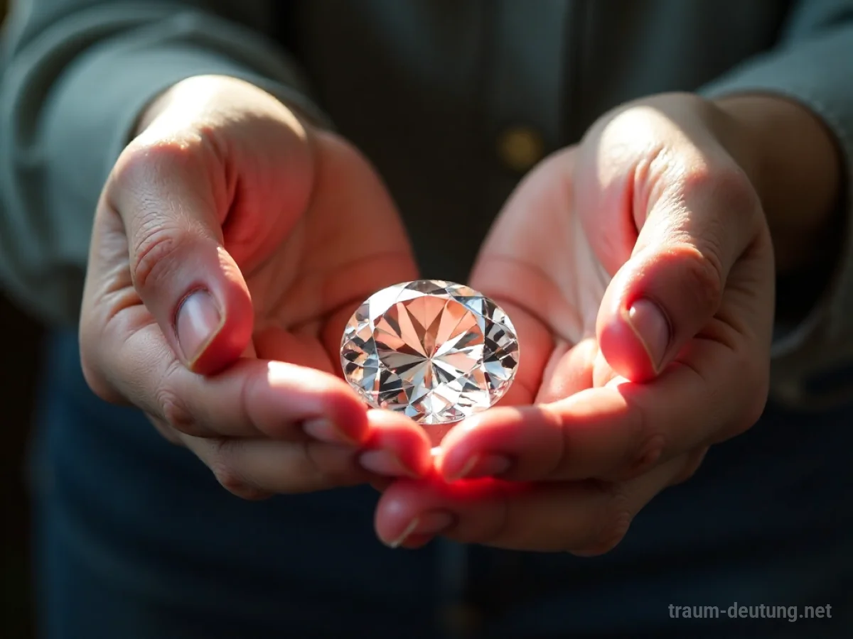 Hände reinigen und polieren ein glitzerndes Juwel
