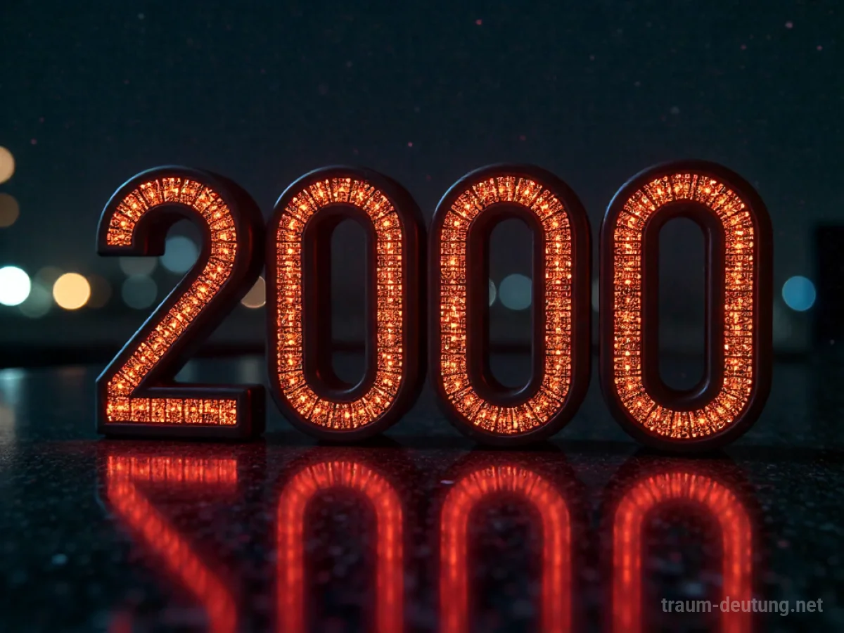 Symbolische Darstellung des Jahres 2000 mit digitalen Elementen