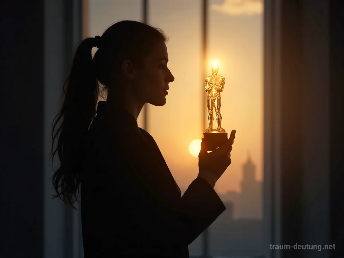 Silhouette einer Person, die im Job gelobt wird, dargestellt durch eine Auszeichnung.