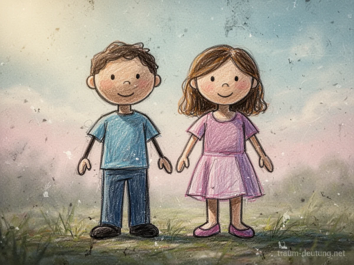Kindheitserinnerung an Eltern, dargestellt als verblasste Zeichnung
