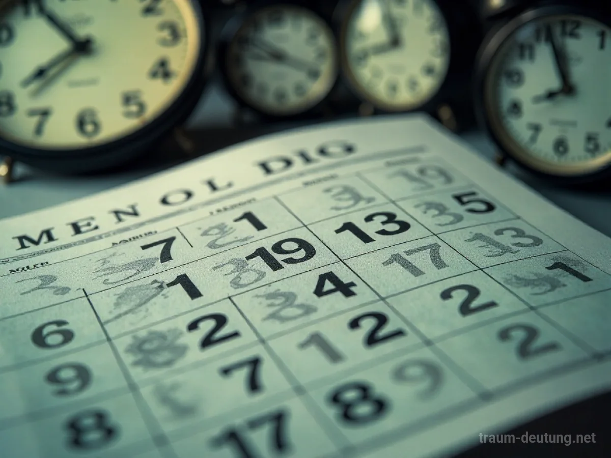 Kalender mit durchgestrichenen oder verschmierten Daten.