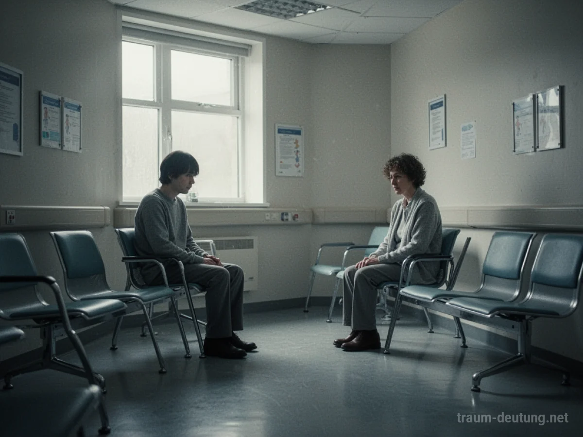 Eine Person wartet allein in einem leeren Krankenhauszimmer.