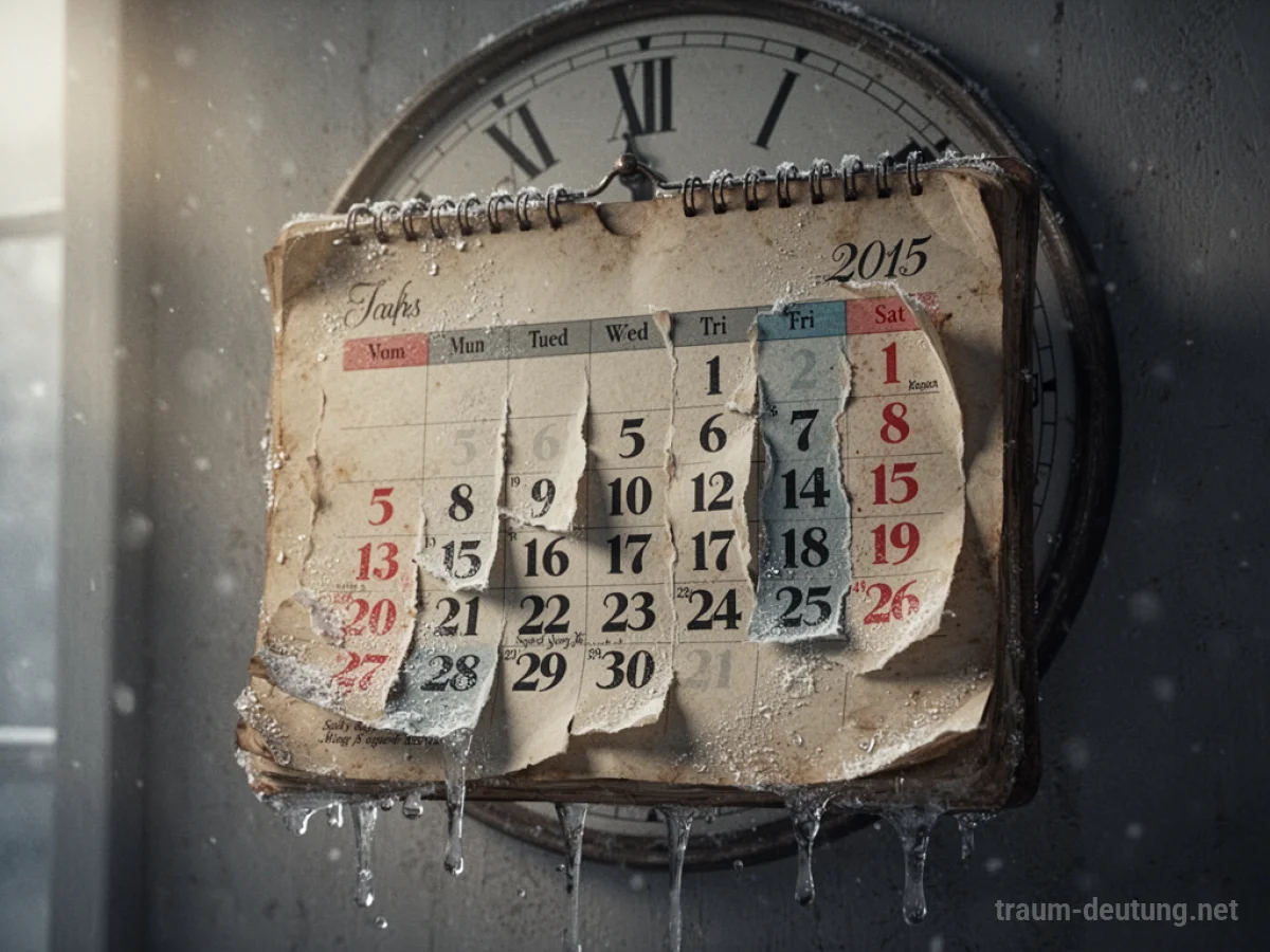 Ein steckengebliebener Kalender, der auf ein bestimmtes Datum zeigt.
