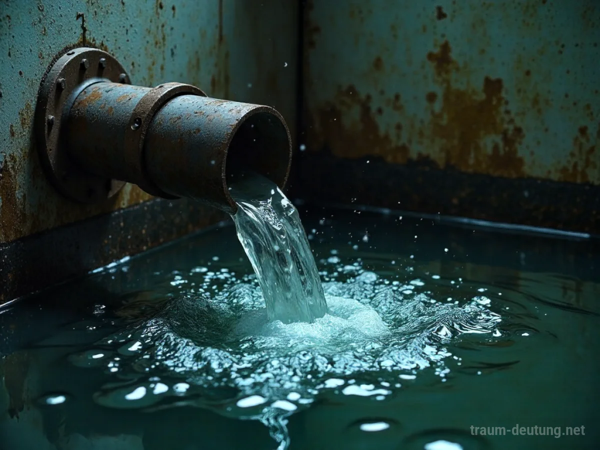 Platzendes Kanalrohr mit austretendem Wasser