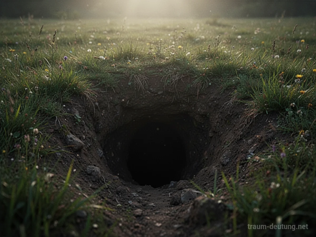 Eingang zu einem Kaninchenbau im Gras