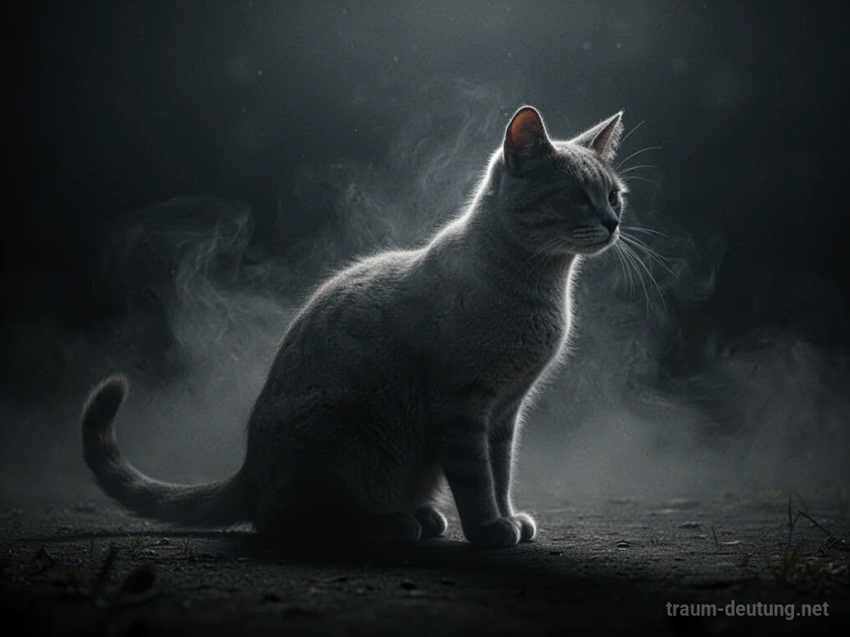 Katze löst sich im Nebel auf