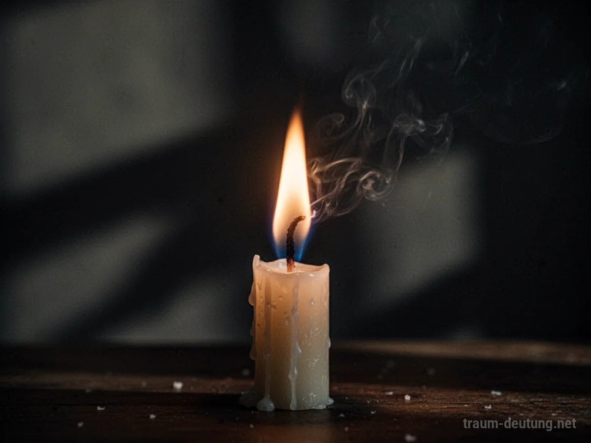 Eine Kerze im Traum, deren Flamme erlischt