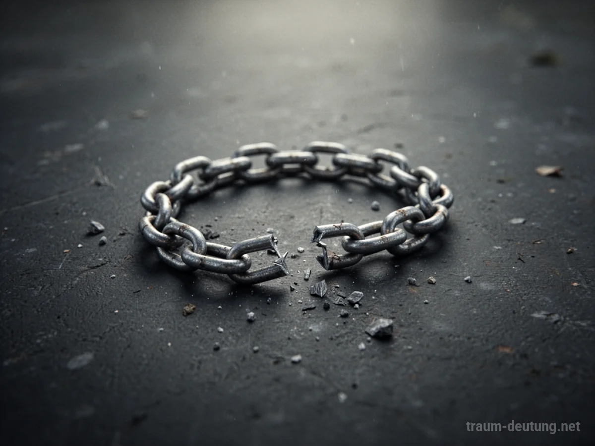 Eine zu kurze Kette liegt auf dunklem Untergrund.