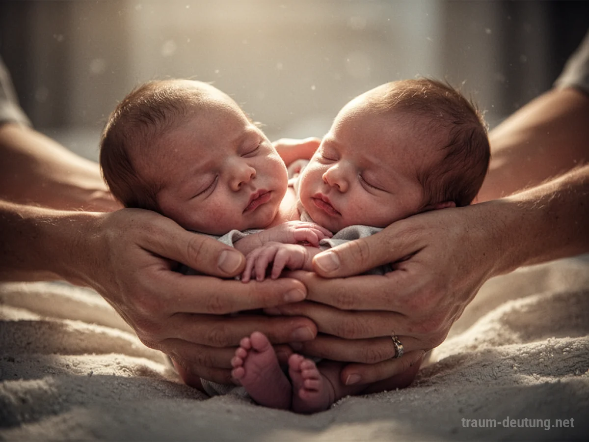 Hände halten schlafendes Baby im sanften Licht