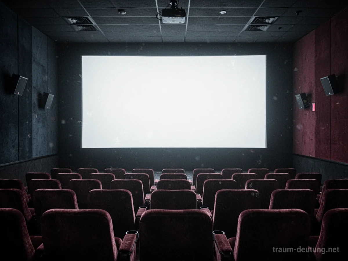 Leeres Kino mit Stummfilm-Bildschirm