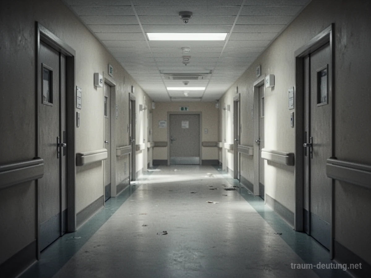 Leerer Krankenhausflur ohne Personal, verlassene Klinik