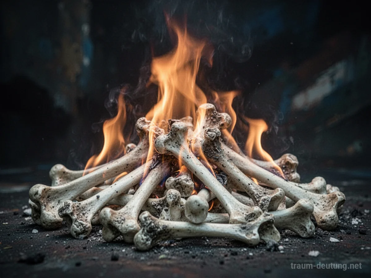 Knochen werden von sanften Flammen verzehrt