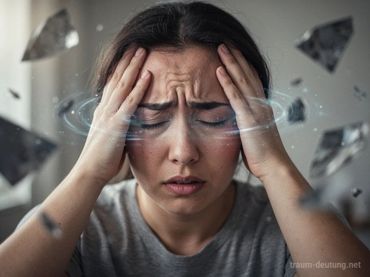 Person mit Kopfschmerzen und verschwommener Sicht