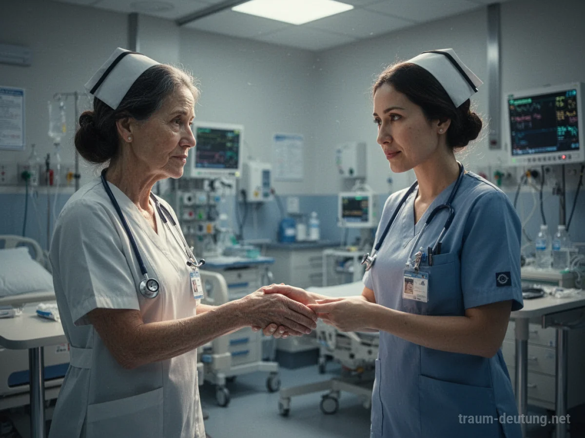 Krankenschwester reicht im Krankenhaus eine helfende Hand.