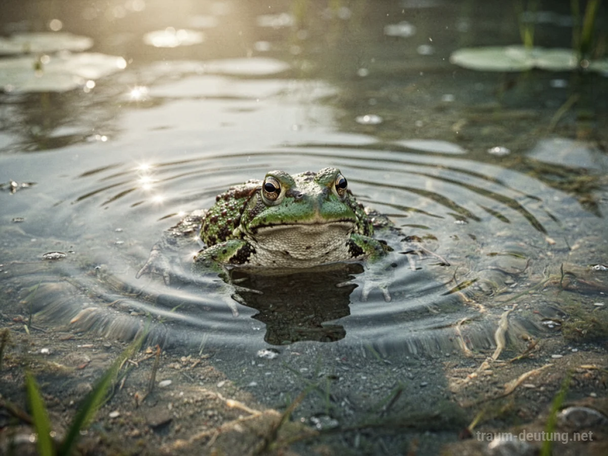 Kröte im klaren Wasser eines Tümpels