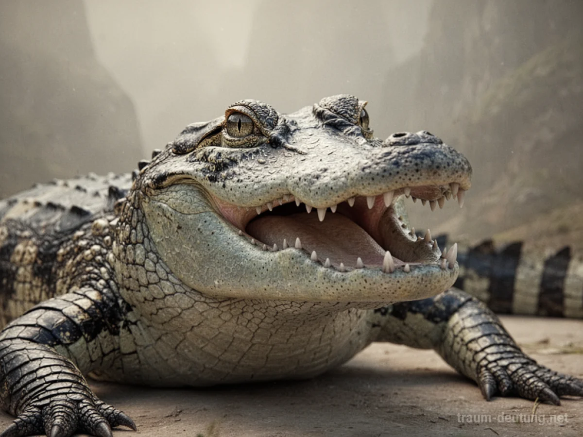 Krokodil mit leicht geöffnetem Maul
