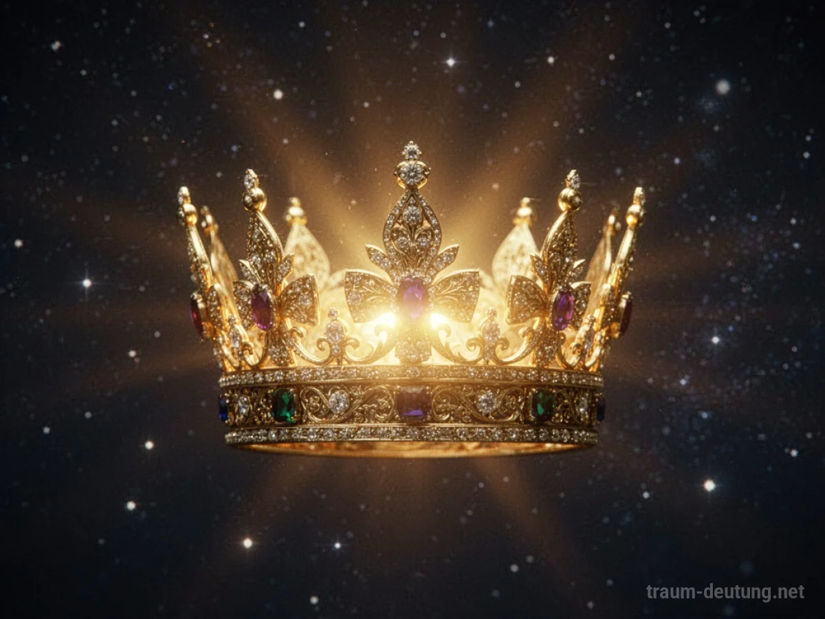 Eine goldene Krone, die hell leuchtet.