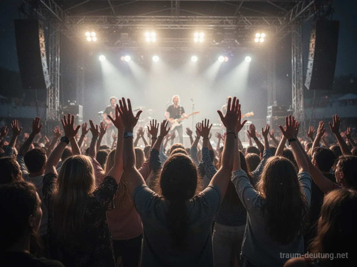 Menschenmenge jubelt bei einem Konzert ihrer Lieblingsband