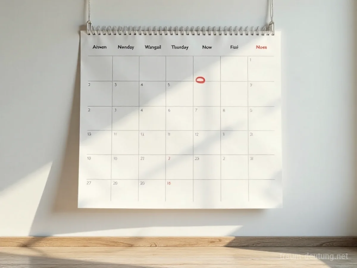 Ein riesiger Kalender mit einem markierten Datum an einer Wand.